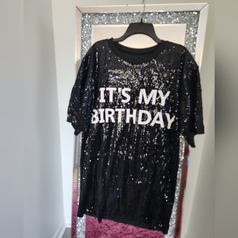 Black Sequin Birthday Dress XL - Picture 3 of 5
